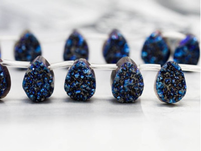 Drusy Agate 10x14 Flat Pear Drop