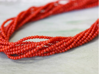 Dyed Coral 2mm Round