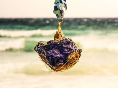 Azurite Malachite 37x54 Wired Pendant