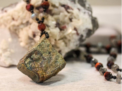 Rainbow Pyrite 48x43 Pendant