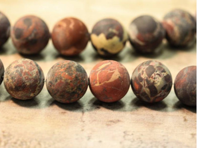 Matte Poppy Jasper 14mm Round