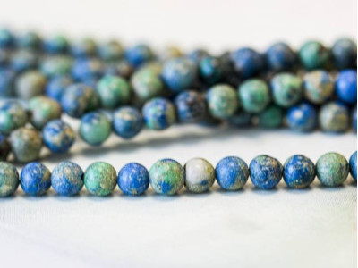 Matte Azurite Malachite 4mm Round
