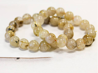 Rutilated Quartz 11mm Round Bracelet