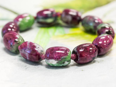 Ruby in Zoisite 13x18 Drum Bracelet